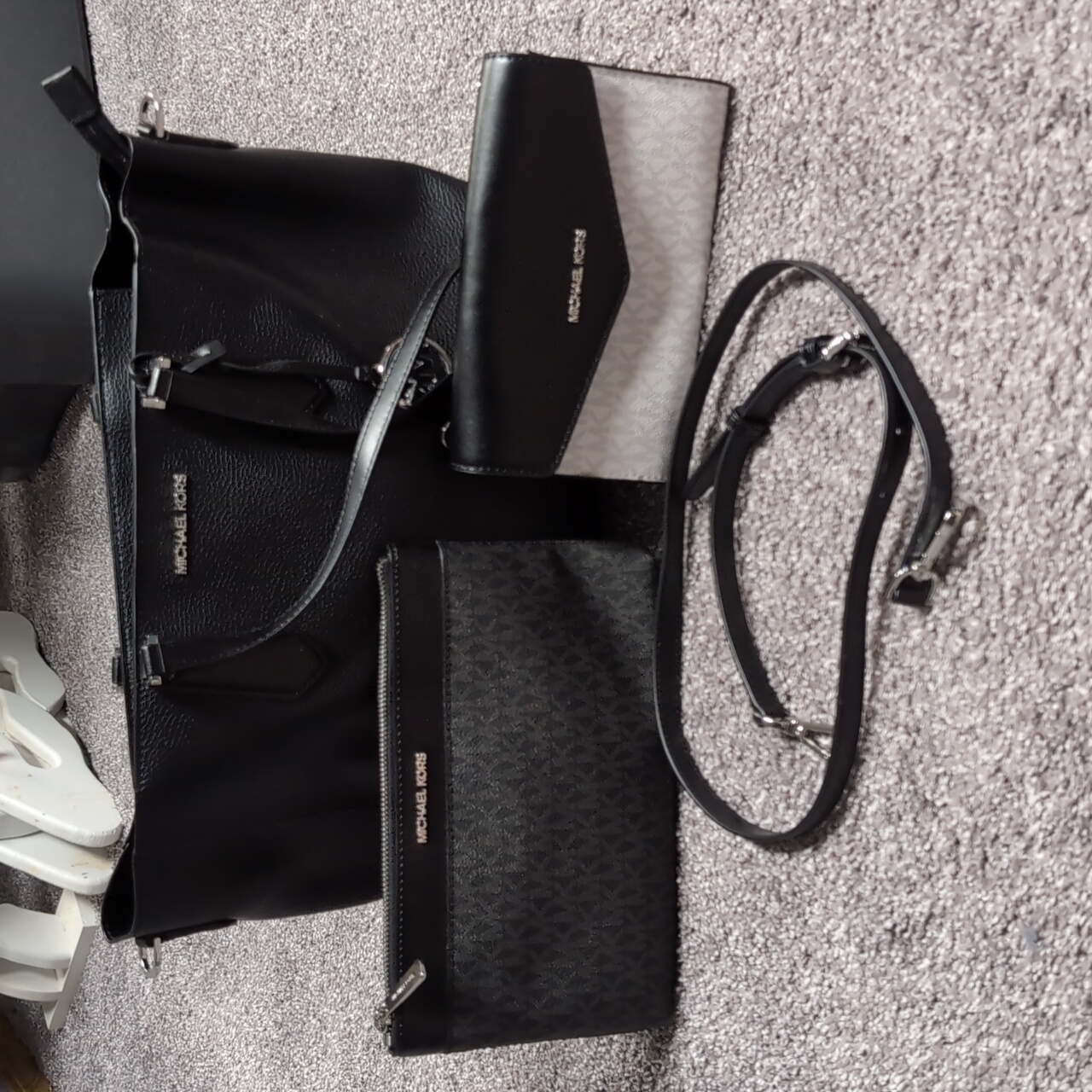 Michael Kors Kimberly Large Pebbled Leather And Logo 3-In-1 Tote Bag Set